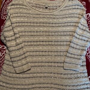 Lucky Brand Textured Cream and Silver Sweater